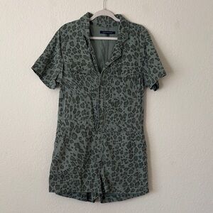 French Connection Olive Animal Print Top